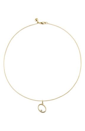 Monica Vinader Diamond Initial Pendant Necklace in 18K Gold Vermeil O at Nordstrom