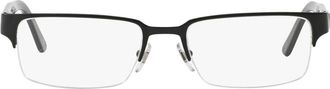 Versace 53mm Rectangle Optical Glasses in Matte Black at Nordstrom