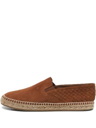 Bottega Veneta 2024 Intrecciato suede espadrilles - Brown