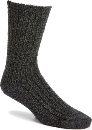 Barefoot Dreams CozyChic Ribbed Socks in Heather Carbon-Black at Nordstrom
