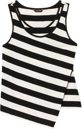 Brooks Brothers Slimfit gestreepte katoenen jersey tanktop met logo-borduursel - Dames - Tops zonder mouwen - Veelkleurig - S - Katoen - Tops