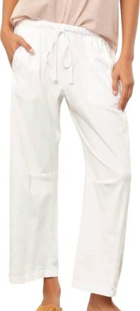 Xirena Theo Straight Leg Cropped Pull-On Pant In White