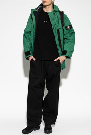 Stone Island T-shirt With Embroidered Logo, Mens, Black