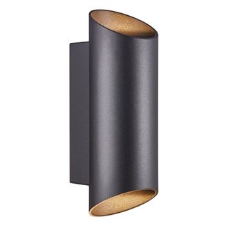 Nordlux Nico Round 22 Aplique De Pared Negro Exterior