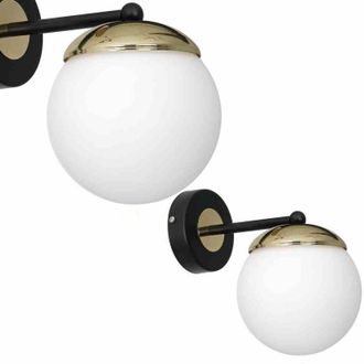 Milagro L&aacute;mpara De Pared Sparta Negro/dorado 1xe14