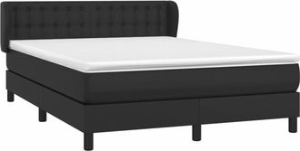 vidaXL Vidaxl - Cama Box Spring Con Colch&oacute;n Cuero Sint&eacute;tico Negro 140x190 Cm