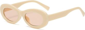 Generic Small Frame Mens Outdoor Sunglasses Vacation Womens Sports Sun Glasses(Beige)