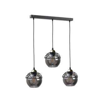 Netlighting Mera Bar Pendant Ceiling Light Black 60cm 3x E27