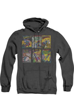 Gildan Superman Covers Adult Heather Hoodie / Hooded Sweatshirt