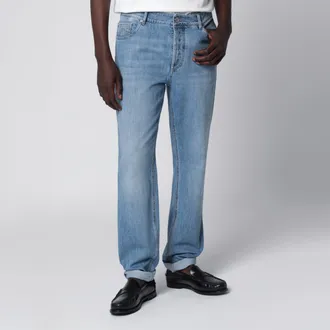 Brunello Cucinelli Pantalone cinque tasche traditional fit in denim chiaro