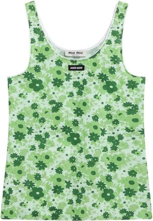 Miu Miu Tops, Dames, Groen, XS, Sleeveless Top
