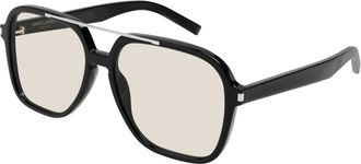 Saint Laurent SL 545 Zonnebril - unisex - Accessoires - Zwart - Maat: 58 MM Leer