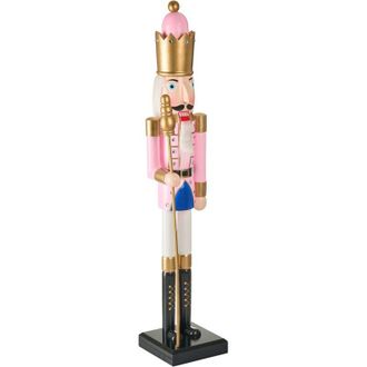 Beliani Statuina Schiaccianoci in materiale sintetico Rosa Trosaan