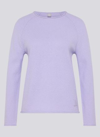 Rabe Rundhalspullover RABE, Damen, Gr. 48, flieder, Strick, Obermaterial: 60% Baumwolle, 40% Polyacryl, unifarben, regular fit normal, Rundhals, gerader Ab