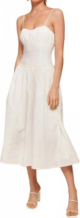 Line & Dot Maison Corset Midi Dress In Ivory