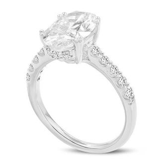 LuvMyJewelry Isidora 14K White Gold Oval Lab Grown Diamond Hidden Halo Engagement Ring - 3.5 Ct at Nordstrom, Size 7.5