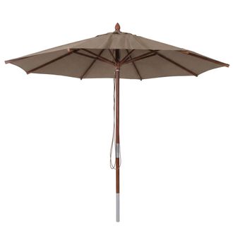 Hhg [nunca Usado] Sombrilla De Madera Para Hosteler&iacute;a Hhg-487b, Sombrilla De Jard&iacute;n, Poli&eacute;ster/madera 14 Kg, Redonda &Oslash;3 M, Cable De Tracci&oacute;n A Prueba De G