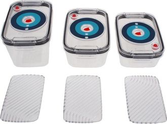 Bosch 3 Cajas De Conservaci&oacute;n Al Vac&iacute;o Herm&eacute;ticas: 0,7l, 1,0l Y 1,5l - Bandeja De Goteo - Indicador De D&iacute;a Y Mes - Tritan