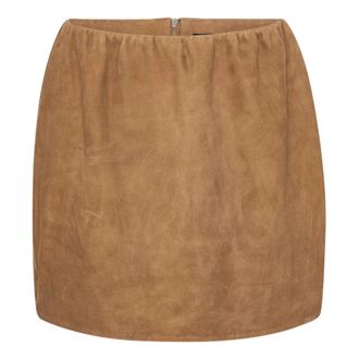 Rotate Suede Mini Rok - Dames - Leren & Su&egrave;de rokken - Bruin - M - Leer - Rokken