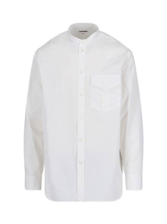Jil Sander Mandarin Collar Shirt - White