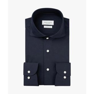 Profuomo Overhemden, Heren, Blauw, S, Katoen, Elegante Formele Overhemden