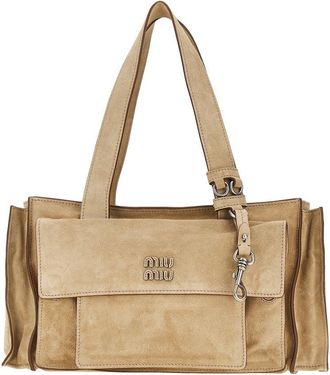 Miu Miu Utilitaire suede leather bag Woman One Size