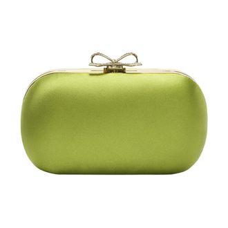 Self Portrait Tassen, Dames, Groen, ONE Size, Polyester, Satin Clutch Tas