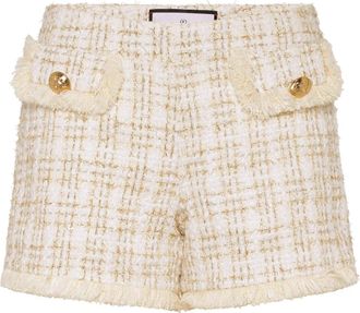 Philipp Plein Tweed Hot Pants - Dames - Bermuda - Geel - S - Tweed - Korte Broeken