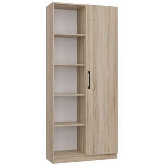 Topeshop Hucoco - villme - Librer&iacute;a de dise&ntilde;o minimalista - 1 puerta + 10 estantes - 80x30x182 cm - Mueble de almacenaje