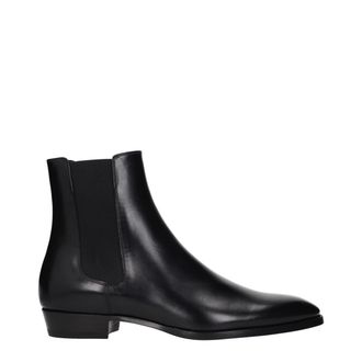 Celine Black Leather Ankle Mens Boots