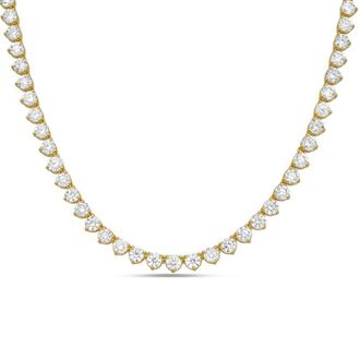 Diana M. Jewels 14kt Yellow Gold 15cts Lab Grown Diamond 3 prong Tennis Necklace