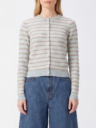Guest In Residence Cardigan girocollo a righe in puro cashmere con bottoni