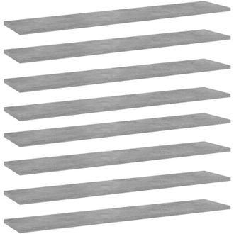 vidaXL Estante Para Estanter&iacute;a 8 Uds Madera Gris Hormig&oacute;n 100x20x1,5cm Vidaxl