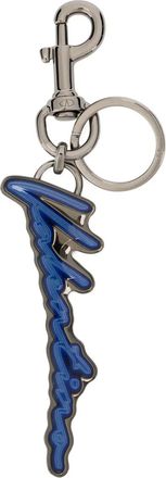 Valentino Garavani logo-lettering keychain - Blu