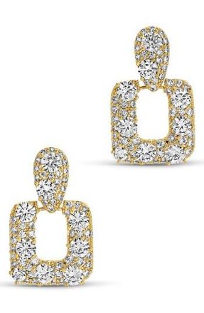 Eye Candy Los Angeles Lucca Cubic Zirconia Doorknocker Drop Earrings in Gold at Nordstrom Rack