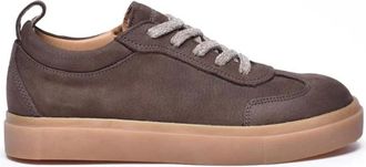 Panchic Schoenen, Heren, Bruin, 44 EU, Leer, Nabuck Sneaker met Rubberen Zool