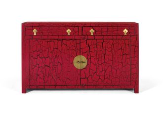 Giner&Colomer Aparador de estilo japon&eacute;s fabricado a mano rojo