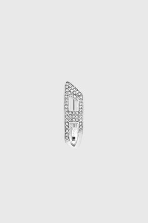 Diesel Stainless steel glitz hoop earring - Earrings - Unisex - Silver