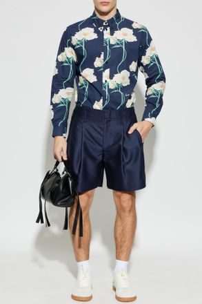 Kenzo Shirt With Floral Motif, Mens, Navy Blue