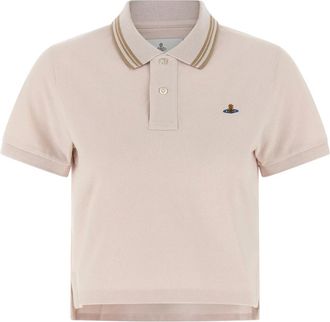 Vivienne Westwood Tops, Dames, Roze, S, Katoen, Mini Classic Cropped Polo Shirt