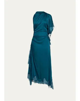 A.L.C. Miriam Draped Satin Lace Dress