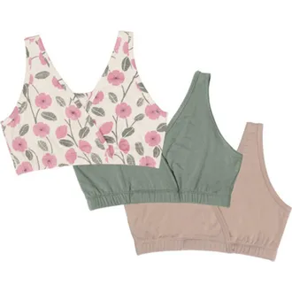 Everly Grey Paisley During & After 3-Piece Maternity/Nursing Sleep Bras in Honey Bloom at Nordstrom, Size X-Large D