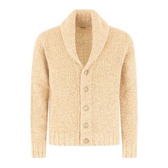 PANICALE Panicale - Open gebreide vest met pailletten - Heren - Truien - Beige - Maat: XL