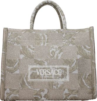 Versace Damess Handtassen Stof Beige/Goud