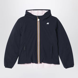 K-Way Reversible blue/light pink down jacket