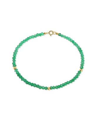 Jewelmak 14K Green Onyx Bracelet