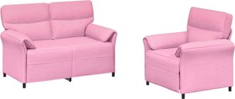 vidaXL Juego De Sof&aacute; 2 Uds. Rosa Tela Vidaxl