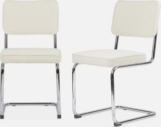 Alice's Garden Silla Cantilever Con Rizos Texturizados, Set De 2