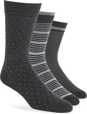 Original Penguin Gates Birdseye Assorted 3-Pack Crew Socks Assorted 3-Pack Crew Socks in Black at Nordstrom Rack