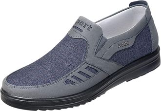 Generic Fashion All Season Men Casual Shoes Flat Non Slip On Design Solid Color Comfortable Daily Wear Lightweight Walking Footwear (Grey, 7.5)